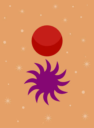 Abstract Minimalist Poster or Card. Boho Graphic Poster Wallpaper Decoration Design. Modern Party Invitation Template.のイラスト素材