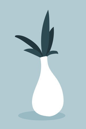 plant illustration. Simple Boho Isolated Flowers. Minimalism style, home decor floral printのイラスト素材