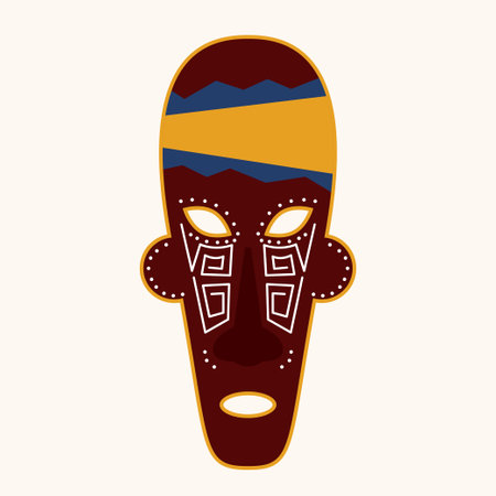 Ethnic african tribal mask pattern background. Voodoo shaman mask for design card, t shirt print, invitation, party flyer etcのイラスト素材