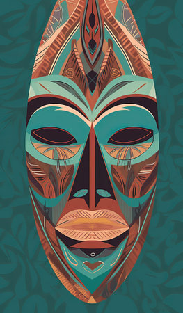 Tribal mask. Ethnic tribal mask. Tribal mask. vector illustration.の素材
