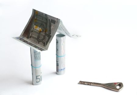 Abstract house made from moneyの写真素材