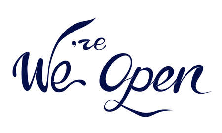 Lettering banner design for shops, beauty salons, sport clubs, jyms. Grand reopeningのイラスト素材