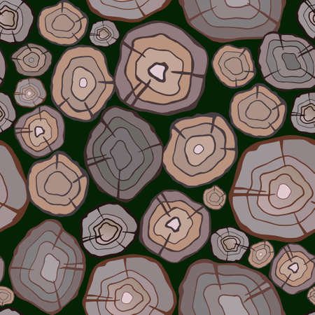 Dark wood seamless pattern in doodle styleのイラスト素材
