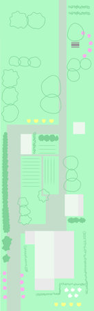 Low contrast garden plan geometric simple style for background or mapping the territoryのイラスト素材