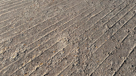 Perspective view of cement floor with diagonal ribs.