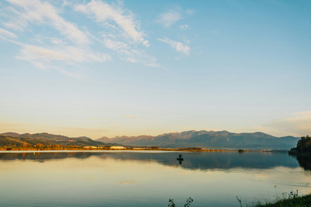 Landscape view of Mae Ngat Somboon Chon dam, Thailand.