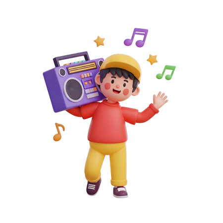 Capture the energy and joy of music with this vibrant illustration. Perfect for projects needing a touch of fun and positivity, from advertising to children's content and party promotions.の素材