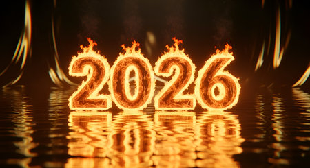 Embrace the intense energy of the coming year with this dynamic fiery countdown. Perfect for New Year's Eve, project launches, or motivational content.の素材