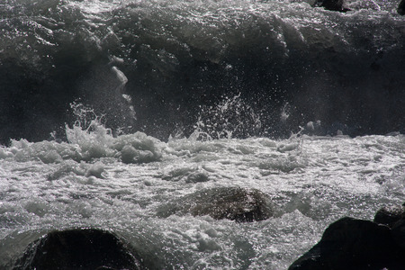Water rapids on the way to Solda, Vinschgau, South Tyrol, Italyの写真素材