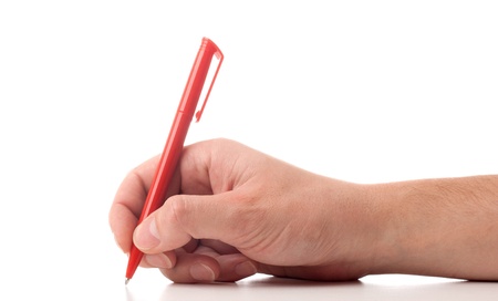 Pen in man s handの写真素材