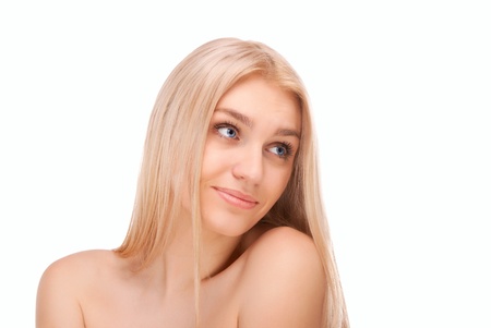 Portrait of beautiful blond womanの写真素材