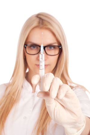 Medical doctor with syringeの写真素材