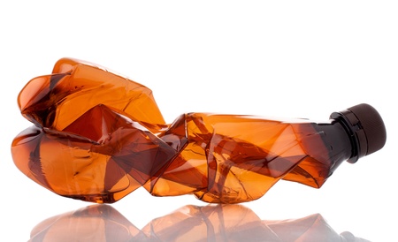 Smashed empty plastic bottleの写真素材