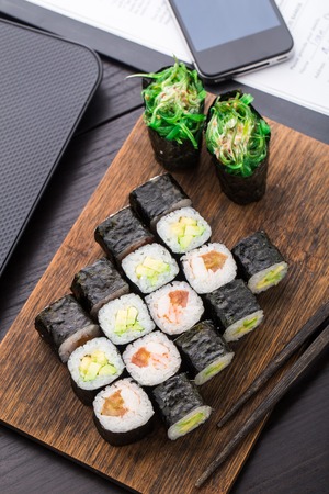 Quick sushi lunch in the office