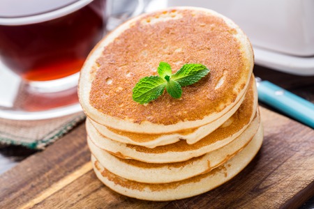Stack of small pancakesの写真素材