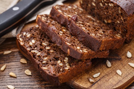 Sliced bread with seedsの写真素材