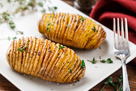 Hasselback potatoesの写真素材