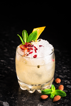 Delicious cocktail on marble tableの写真素材