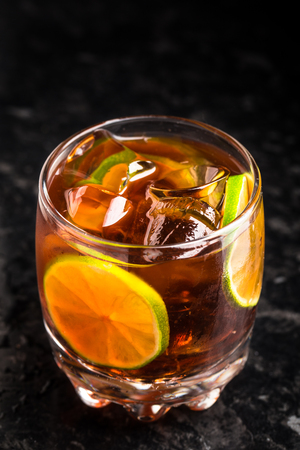 Cuba libre on marble tableの写真素材