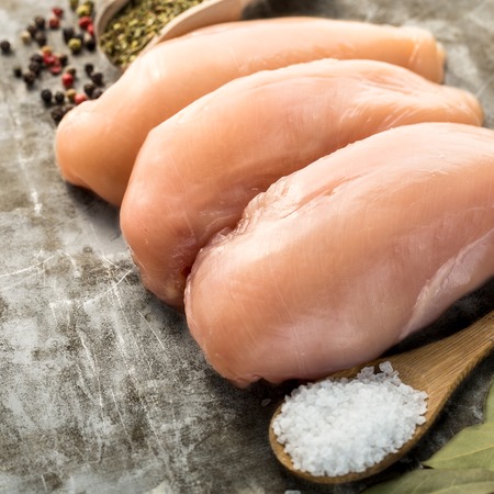 Raw chicken filletの写真素材