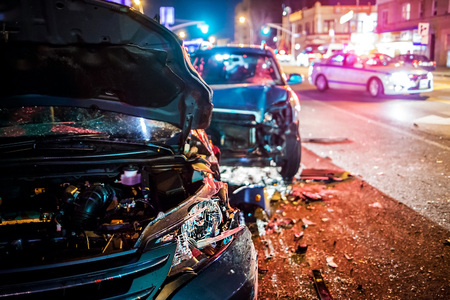 Car Crash with policeの写真素材