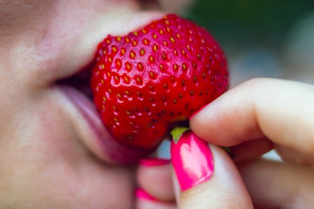 Strawberry lipsの写真素材