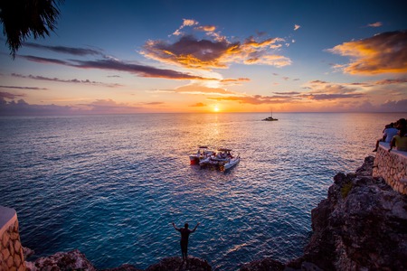 Tropical sunsetの写真素材