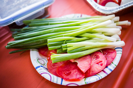 raw meal with vegetables and healthyの写真素材