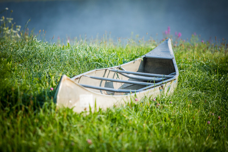 Boat at the lake empty summerの写真素材
