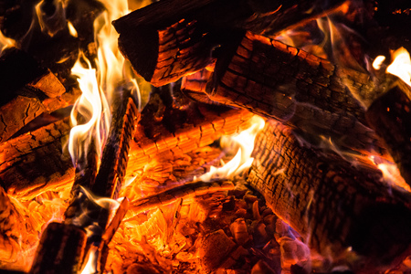 Burning Fire wood coal hotの写真素材