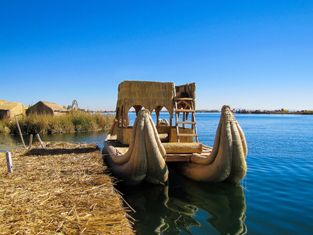 Titicaca lake from Peru watersの写真素材