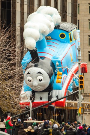 NEW YORK CITY - NOVEMBER 27 2014: the 88th annual Macys Thanksgiving Day parade stretched from Manhattans Upper West Side to Herald Square, viewed by 350,000 spectators.のeditorial素材