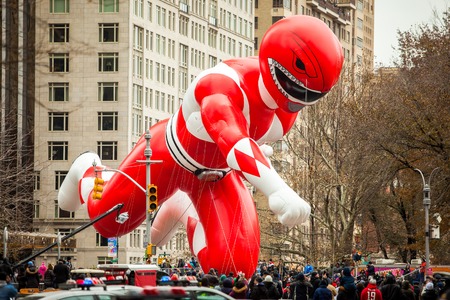 NEW YORK CITY - NOVEMBER 27 2014: the 88th annual Macys Thanksgiving Day parade stretched from Manhattans Upper West Side to Herald Square, viewed by 350,000 spectators.のeditorial素材