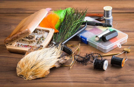 Fly fishing instruments and accessoriesの写真素材