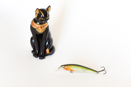 Fishing wobblers and lure on a white background close upの写真素材