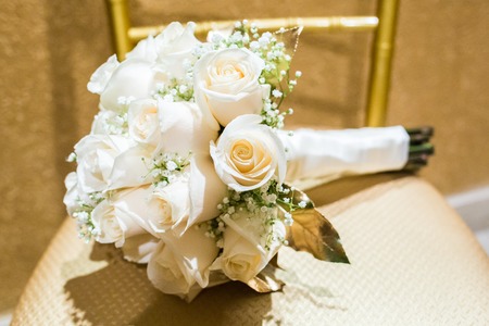 Wedding bouquet of rosesの写真素材