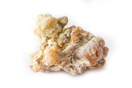 Isolated copal resin on white background stoneの写真素材