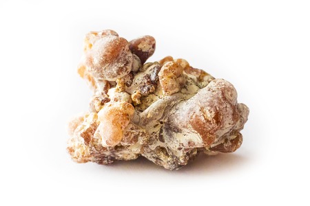 Isolated copal resin on white background stoneの写真素材
