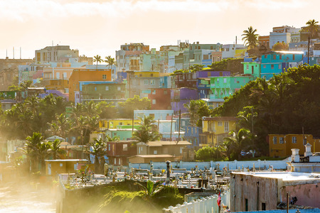 La Perla beautiful district in Old San Juan at sunriseの写真素材