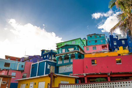 La Perla beautiful district in Old San Juan at sunriseの写真素材