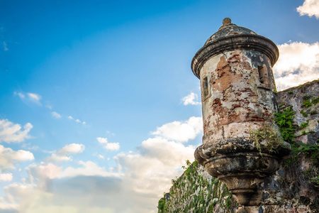 Fort San Felipe Del Morro in San Juan, Puerto Rico at sunriseの写真素材