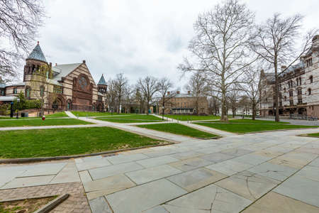 Princeton, NJ / USA - 4/3/2020: Empty campus of Princeton University during Coronavirus quarantine at dayのeditorial素材