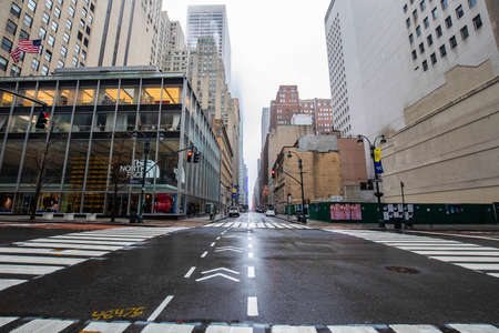 Empty streets of New York City during Coronavirus quarantine lockdown