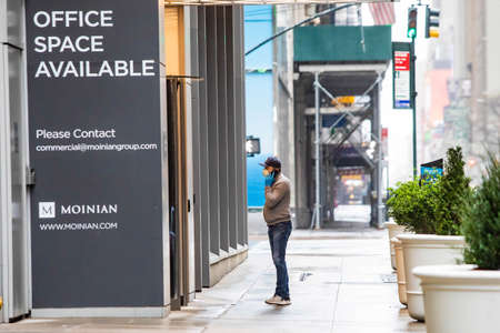 Empty streets of New York City during Coronavirus quarantine lockdown