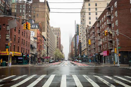 Empty streets of New York City during Coronavirus quarantine lockdownのeditorial素材