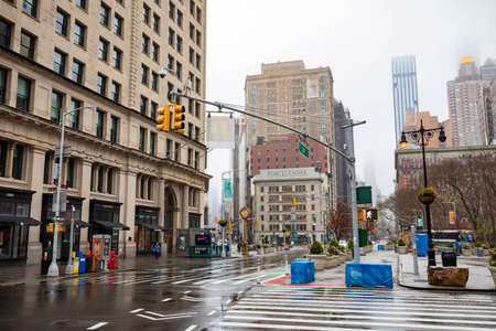 Empty streets of New York City during Coronavirus quarantine lockdownのeditorial素材