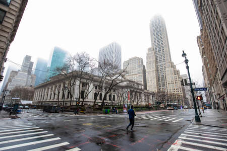 Empty streets of New York City during Coronavirus quarantine lockdownのeditorial素材