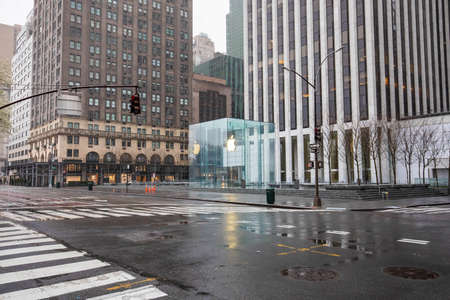 Empty streets of New York City during Coronavirus quarantine lockdownのeditorial素材