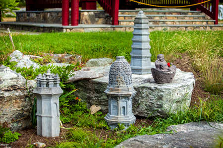 New York, NY / USA: 8/30/2014 - Chuang Yen monastery exteriorのeditorial素材