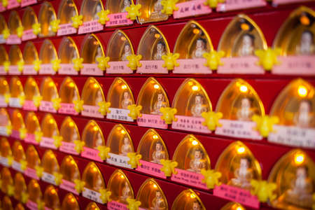 New York, NY / USA: 8/30/2014 - Chuang Yen monastery interiorのeditorial素材